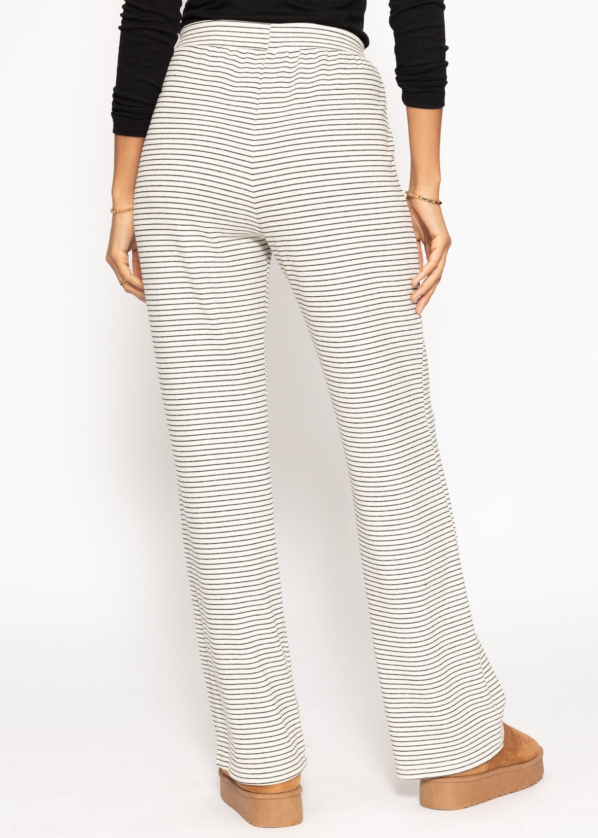 Loungewear trousers with stripes - offwhite