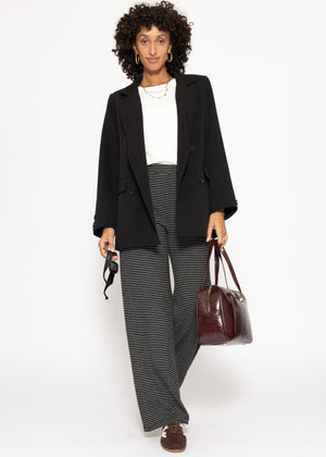 Loungewear Hose mit Streifen - schwarz
