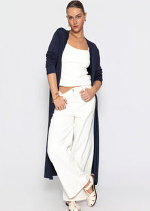 Maxi-Cardigan aus fließendem Jersey - dunkelblau
