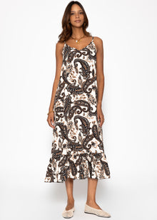 Maxi Kleid mit Print - schwarz