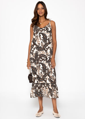 Maxi Kleid mit Print - schwarz