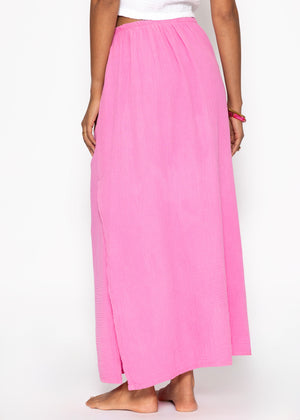 Maxi Musselin Rock with slit - pink