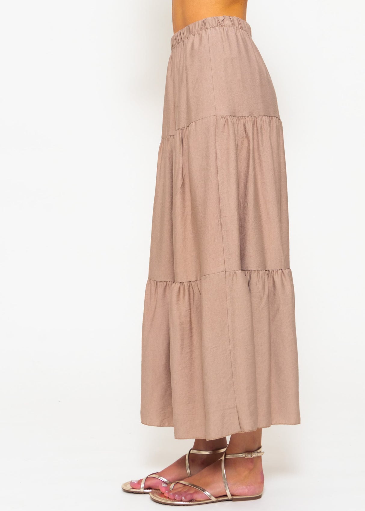 Maxi Volantsrock - taupe