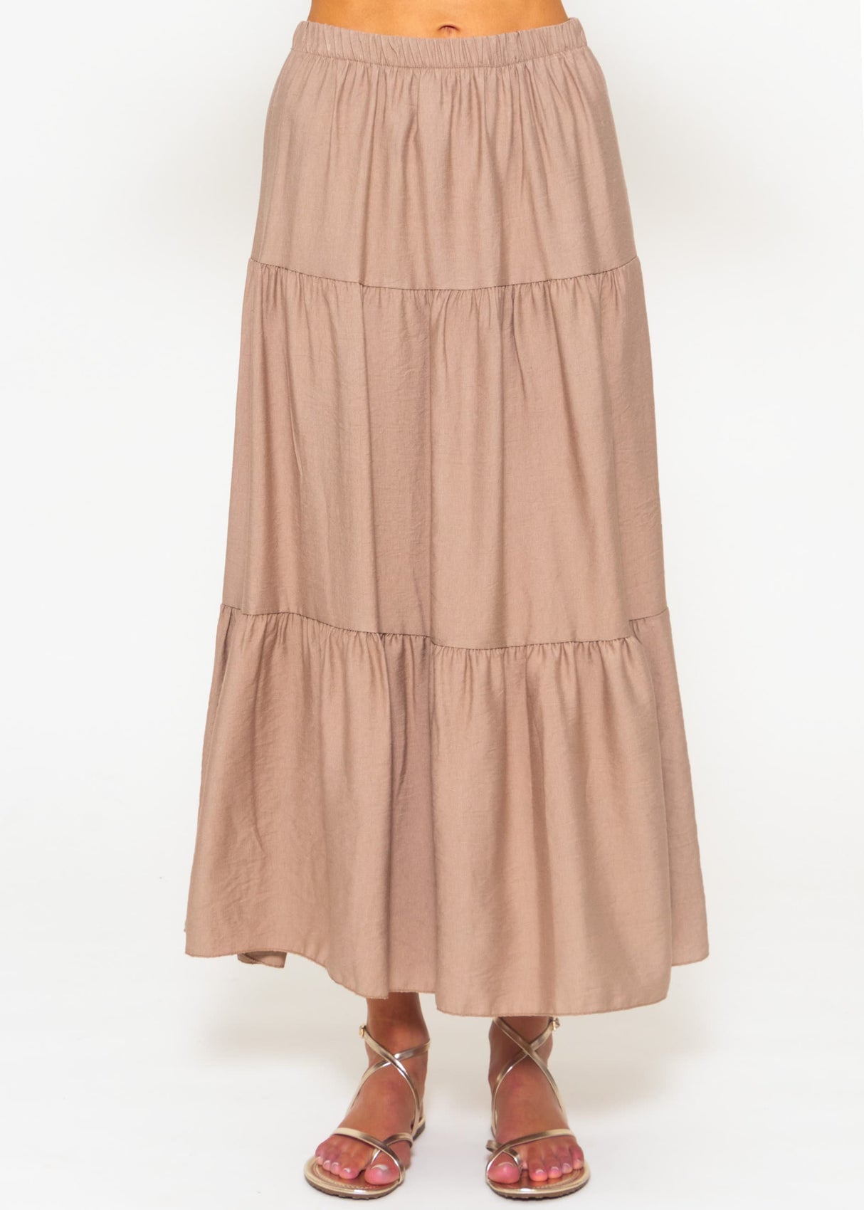 Maxi Volantsrock - taupe