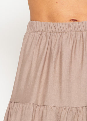 Maxi Volantsrock - taupe