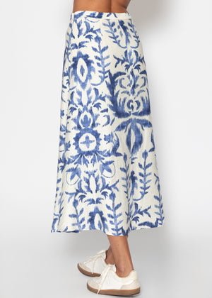 Maxirock mit Print - blau