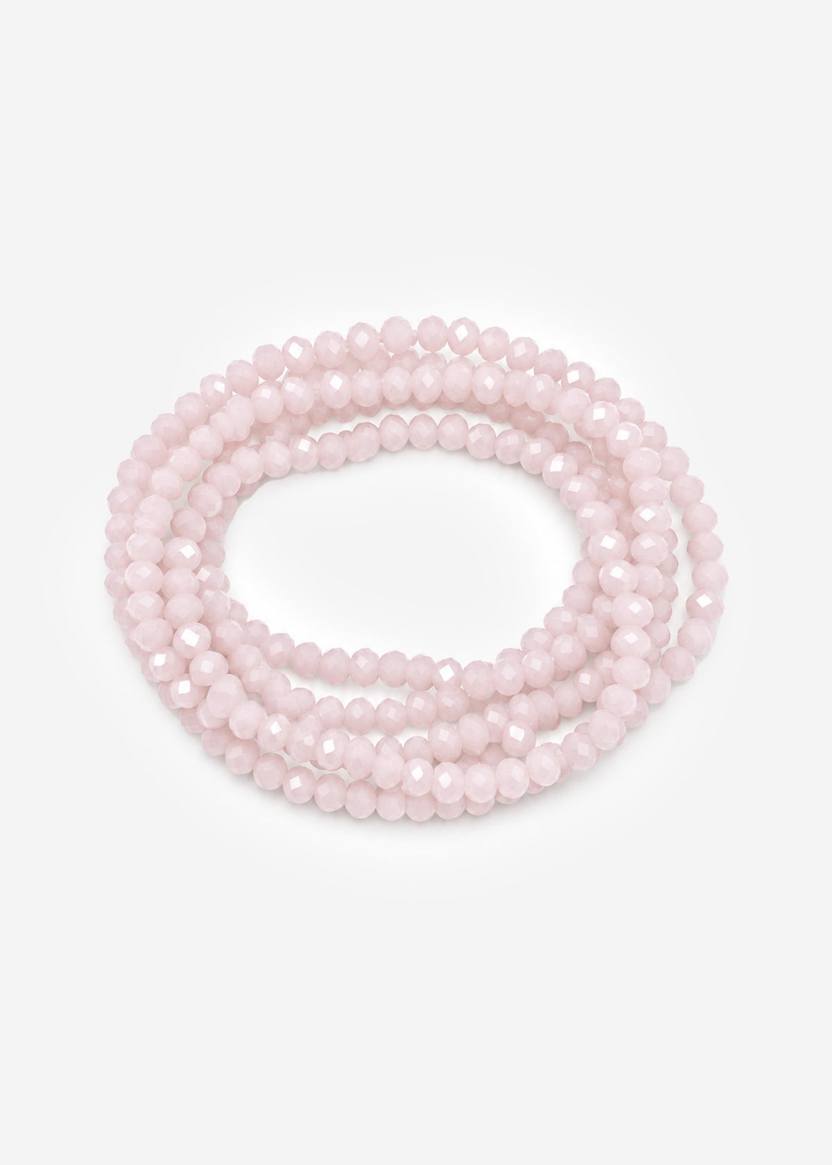 Multi-row beaded bracelet - pastel rose