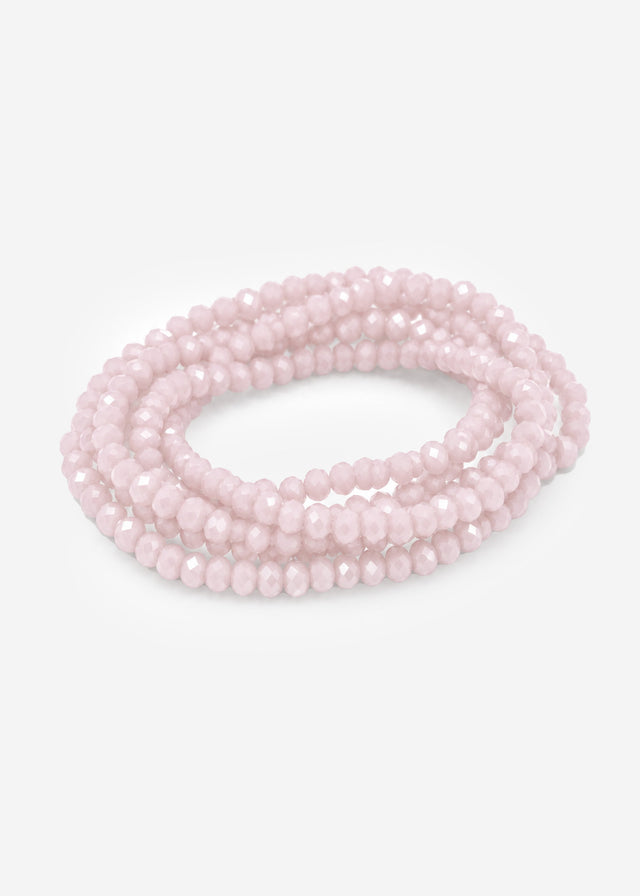 Multi-row beaded bracelet - pastel rose