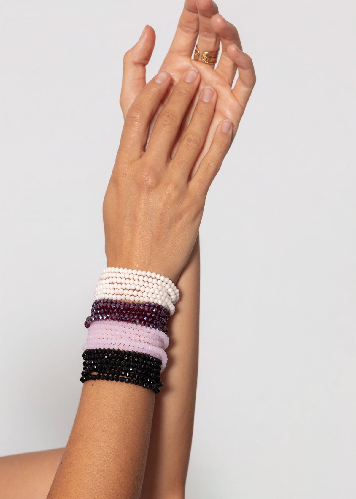 Mehrreihiges Perlen Armband - burgundy