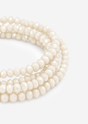 Mehrreihiges Perlen Armband - creme