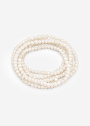 Mehrreihiges Perlen Armband - creme