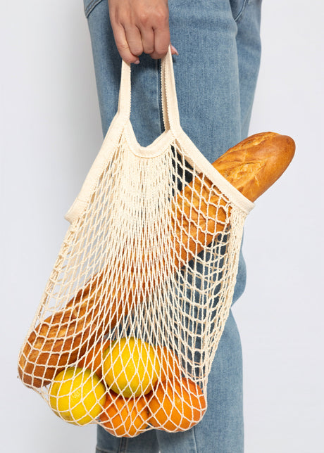 Mesh-Netztasche - beige von SASSYCLASSY