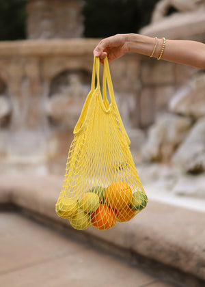 Mesh-Netztasche - gelb