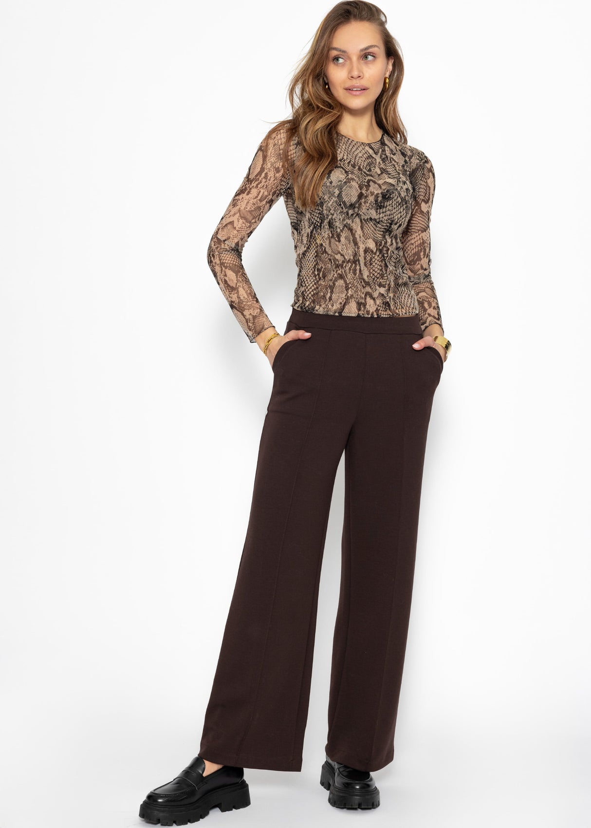Snake Mesh Shirt - brown