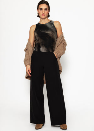Mesh Tank Top mit Print - anthrazit