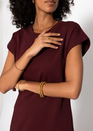 Midikleid aus French Terry - burgundy