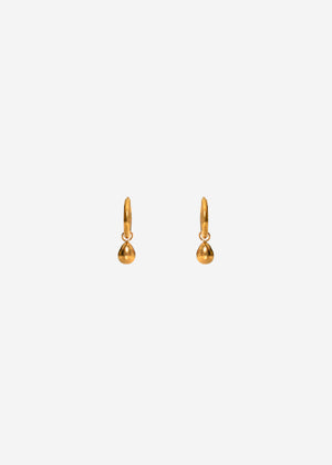 Mini Creolen mit Tropfen-Anhänger - gold