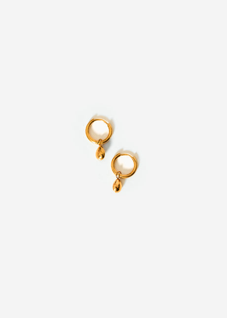 Mini Creolen mit Tropfen-Anhänger - gold by SASSYCLASSY