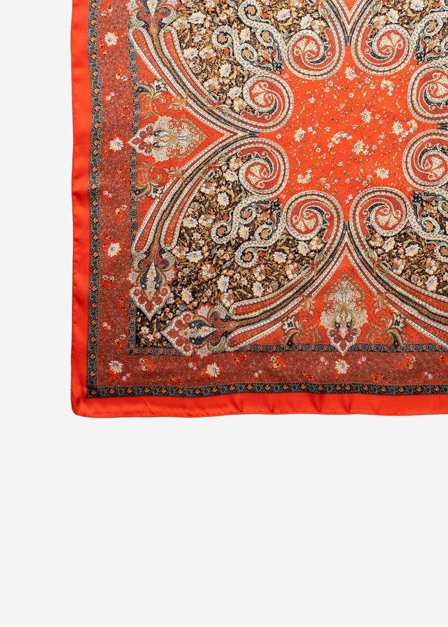 Neckerchief with paisley print - red