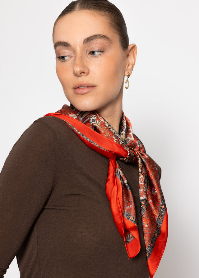 Neckerchief with paisley print - red
