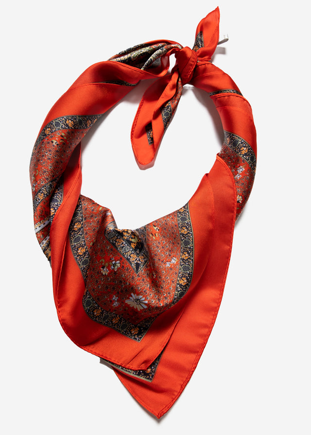 Neckerchief with paisley print - red