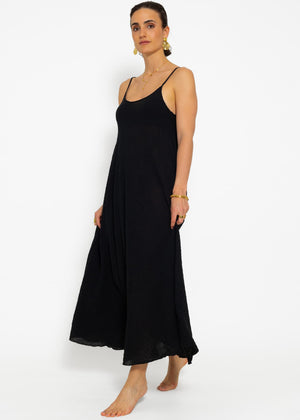 Muslin beach dress - black