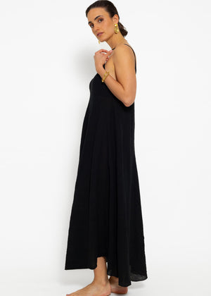 Muslin beach dress - black