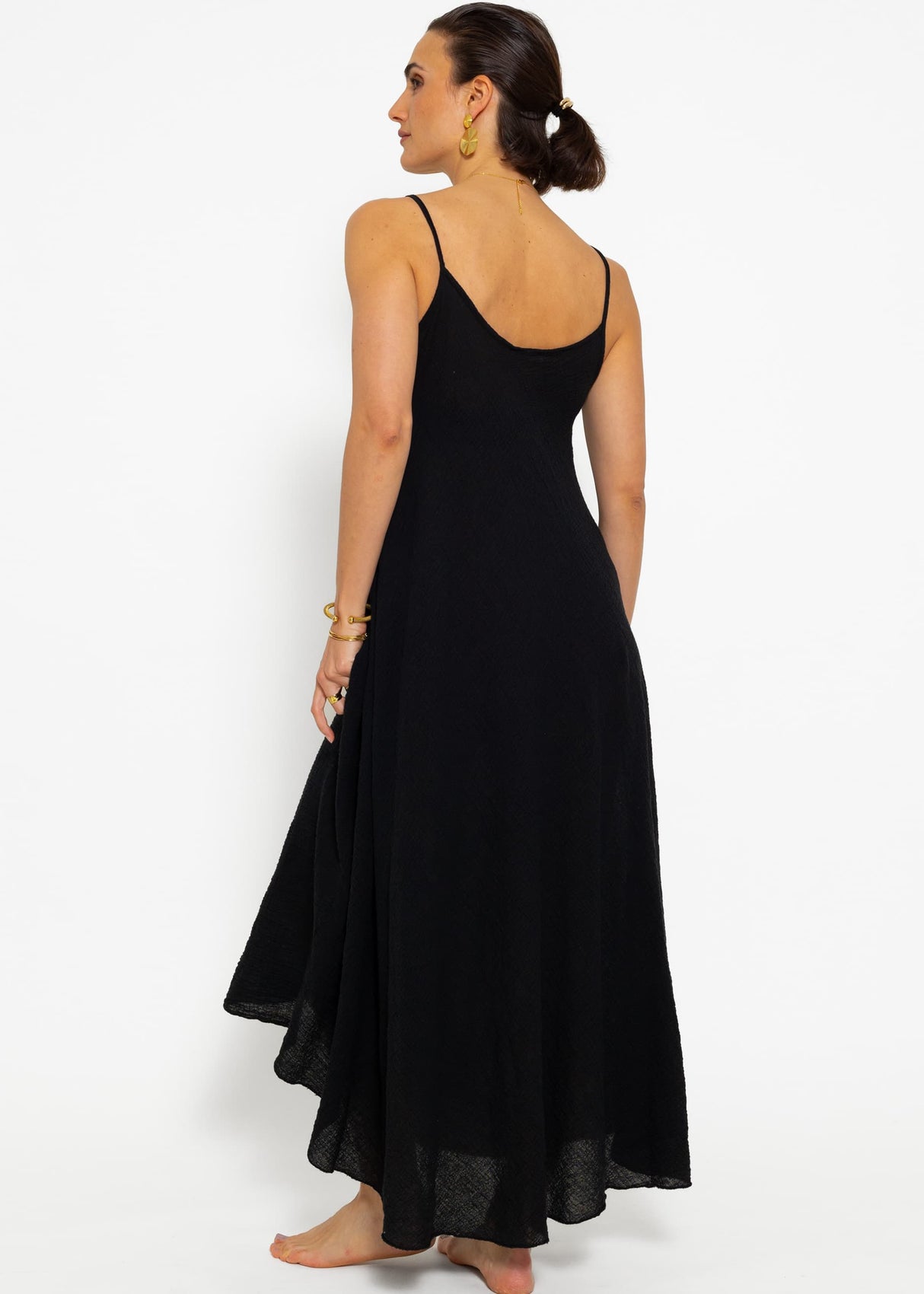 Muslin beach dress - black