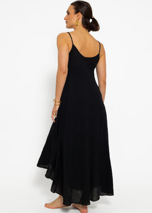 Muslin beach dress - black