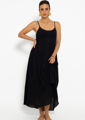 Muslin beach dress - black