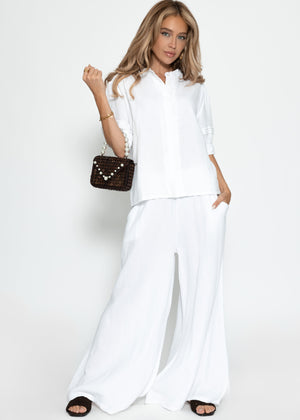 Short arm Musselin Blouse - white