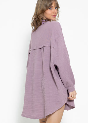 Muslin blouse oversize - violet