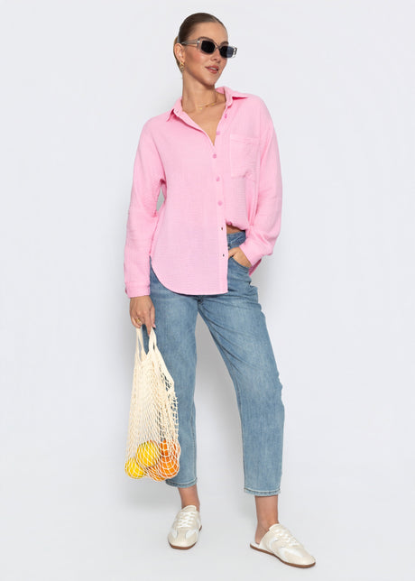 Muslin shirt - baby pink