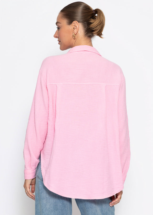 Musselin Hemdbluse - babyrosa