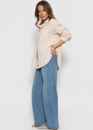 Musselin Hemdbluse - beige