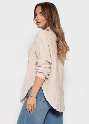 Musselin Hemdbluse - beige