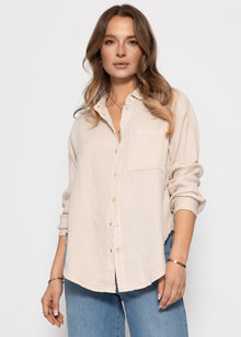 Musselin Hemdbluse - beige