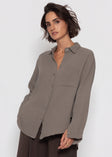 Musselin Hemdbluse - taupe