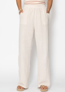 Musselin Hose - hellbeige