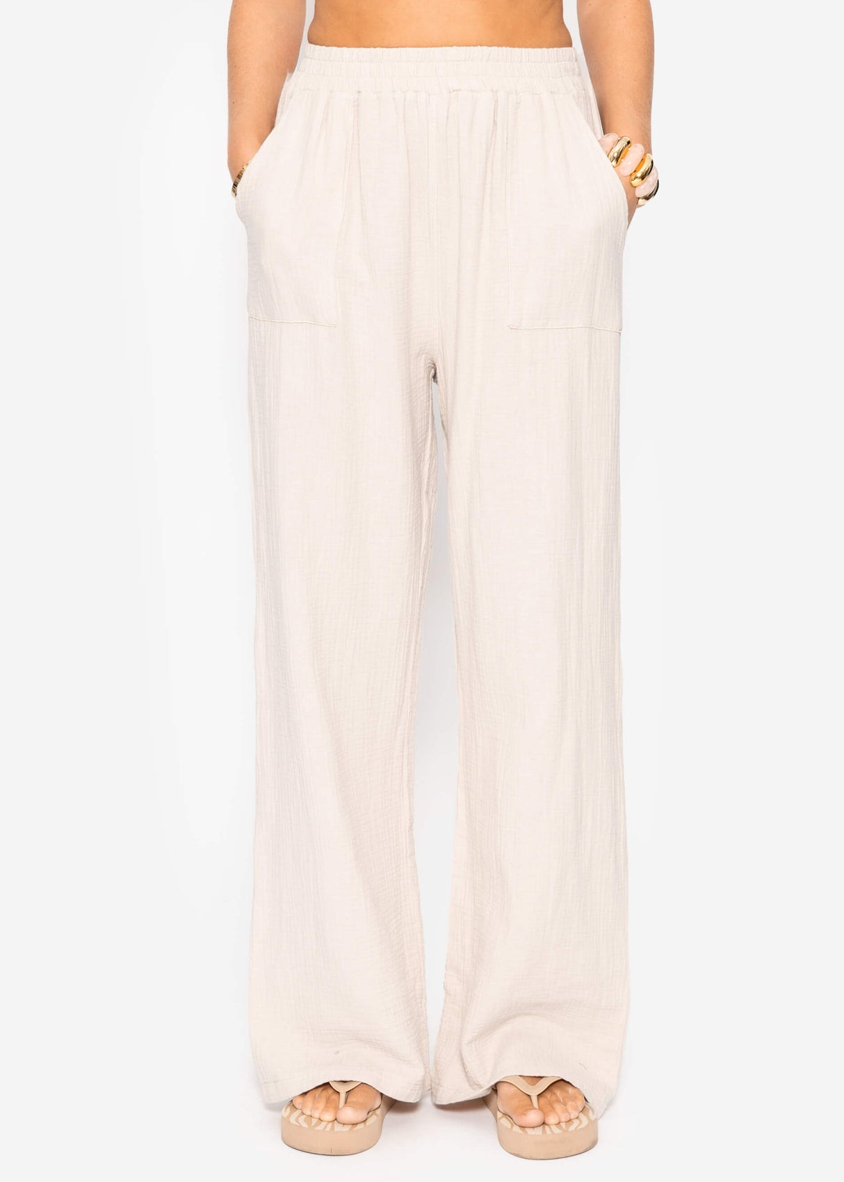 Musselin Hose - hellbeige