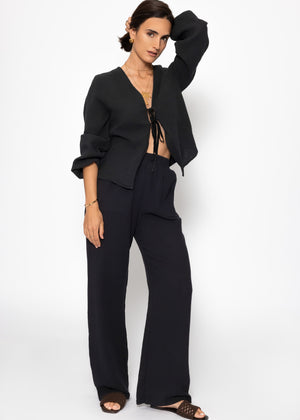 Muslin pants - black