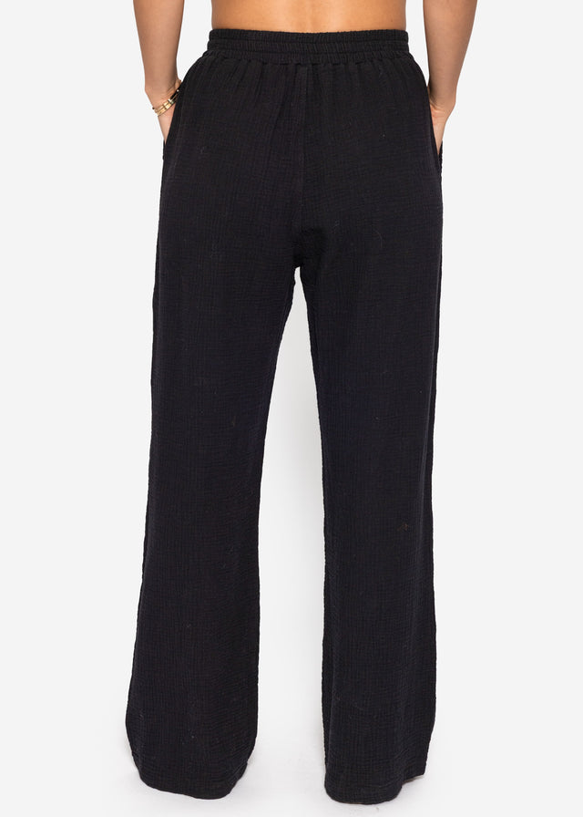 Musselin Hose - schwarz