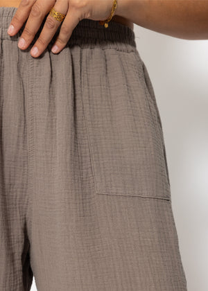 Musselin Hose - taupe