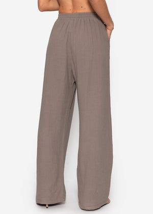 Musselin Hose - taupe