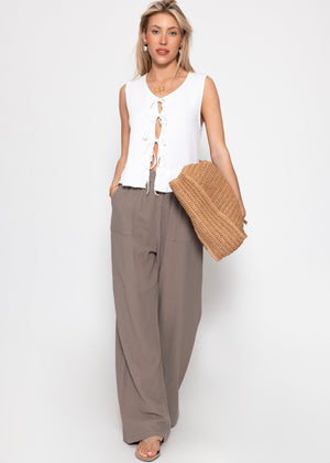 Musselin Hose - taupe