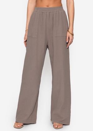 Musselin Hose - taupe