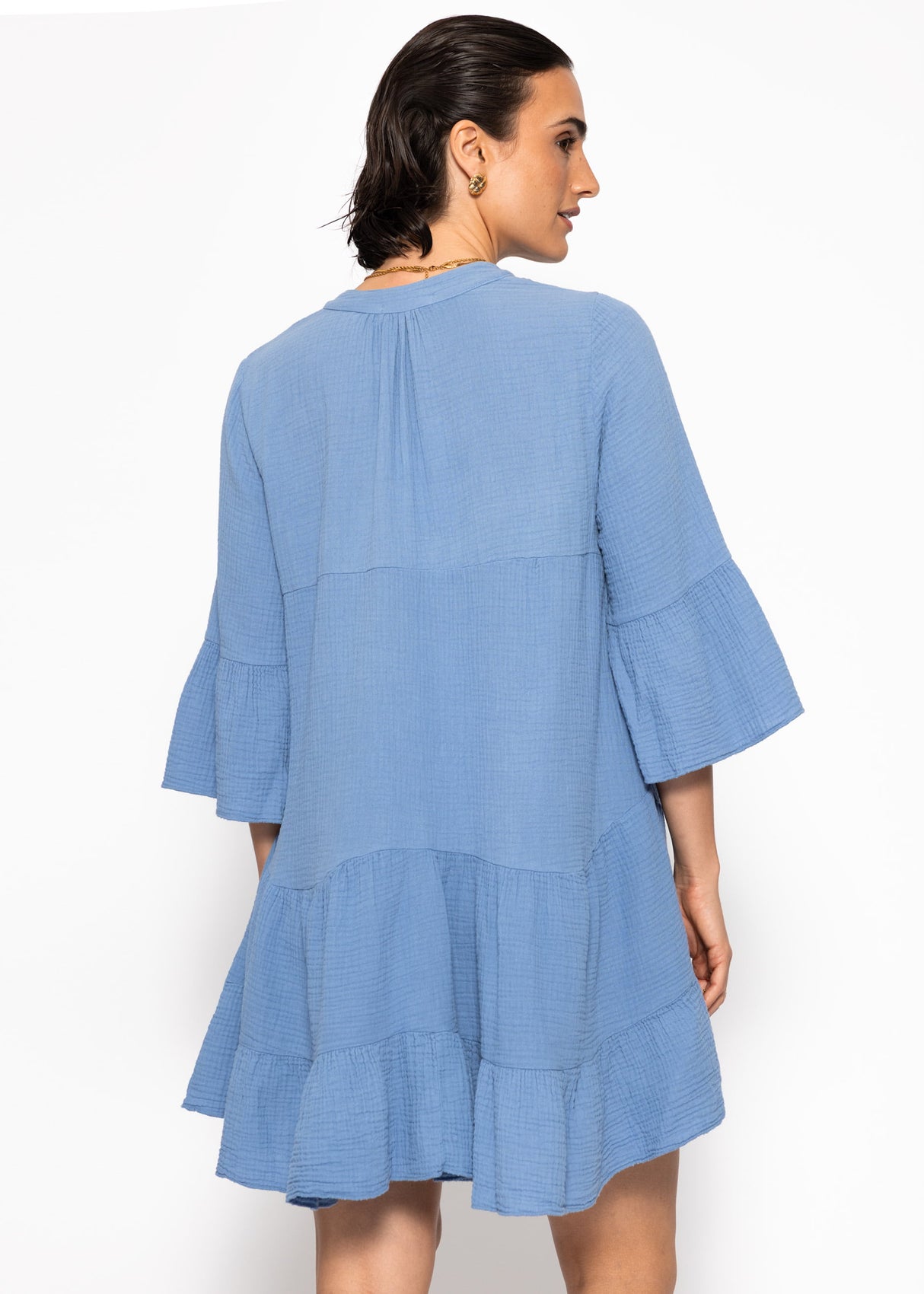 Musselin Kleid - blau