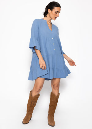 Musselin Kleid - blau