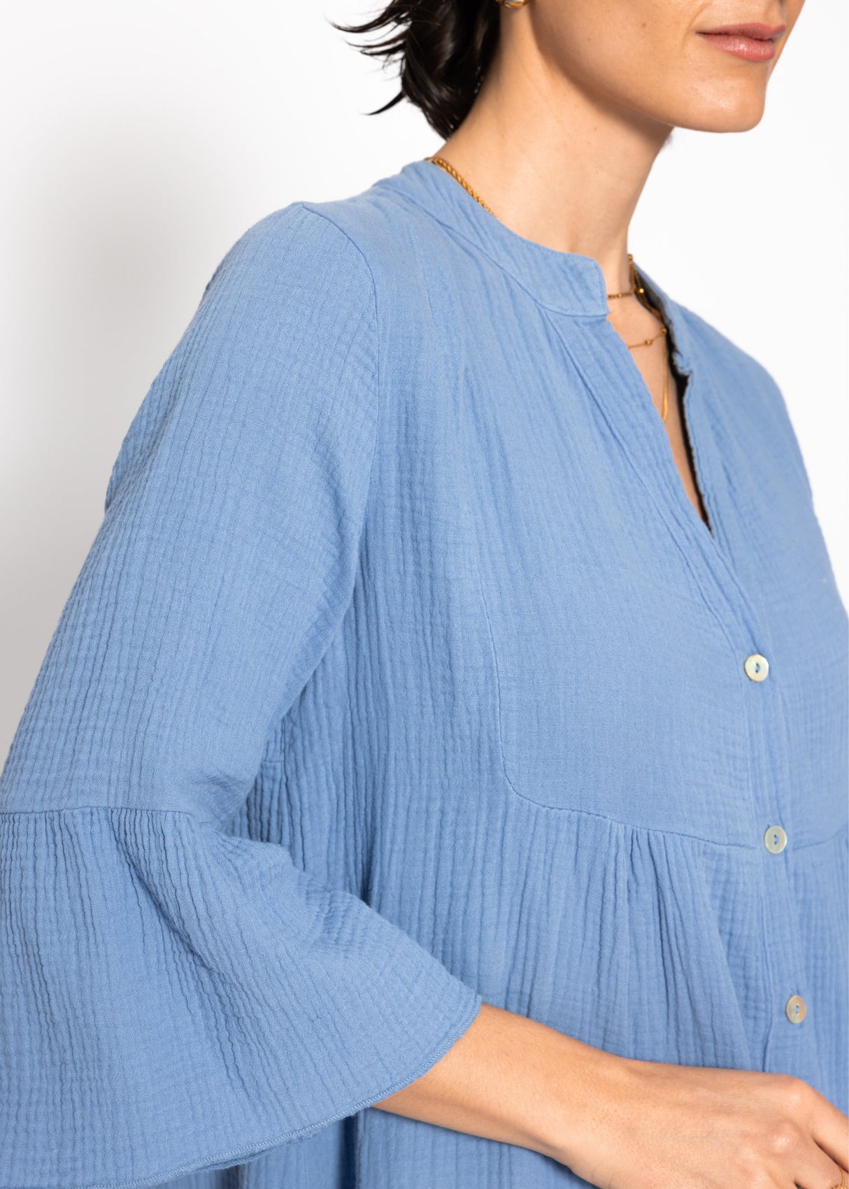 Musselin Kleid - blau