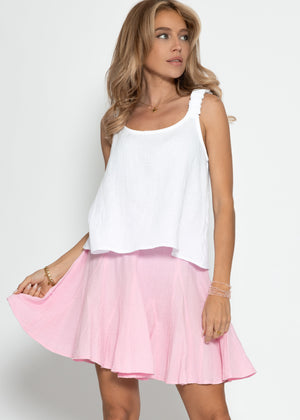 Musselin Rock mit Godet-Falten - rosa